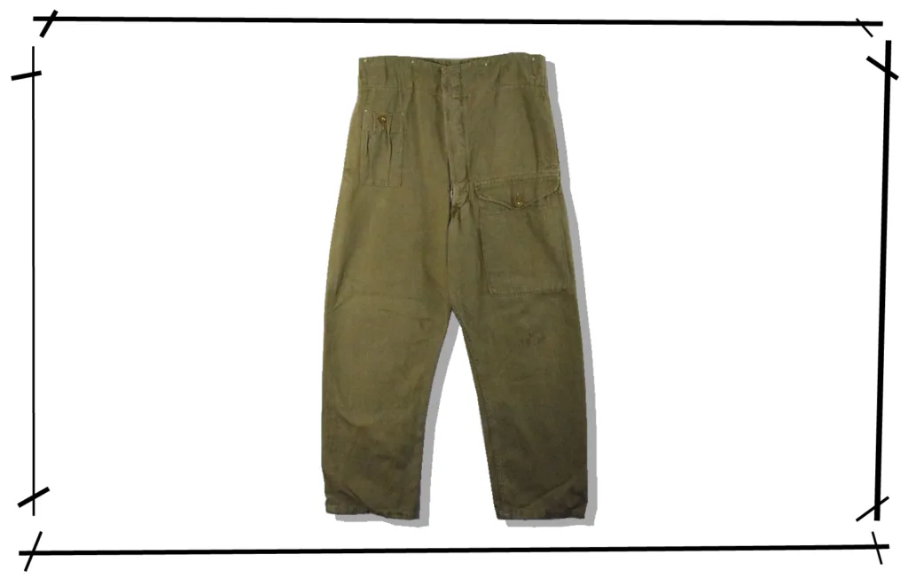 British Army Green Denim Pants 1930s