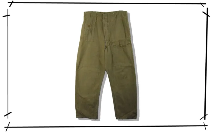 British Army Green Denim Pants 1930s