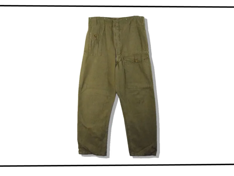 British Army Green Denim Pants 1930s