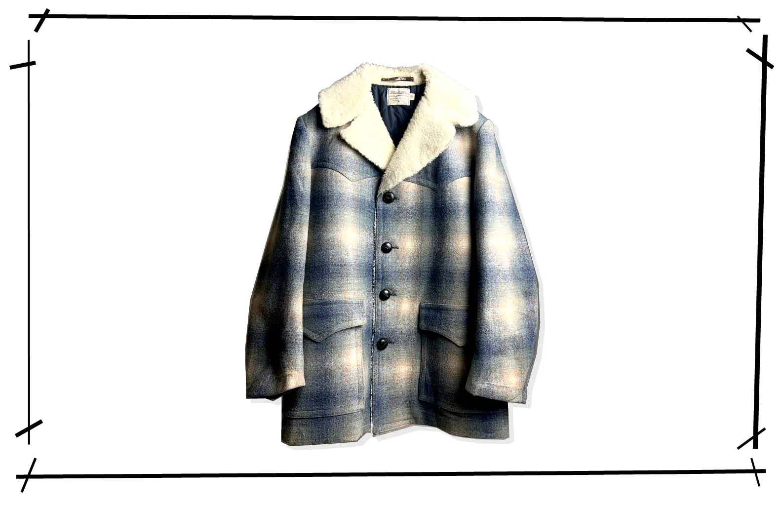 Pendleton Ombre plaid Wool Ranch Coat