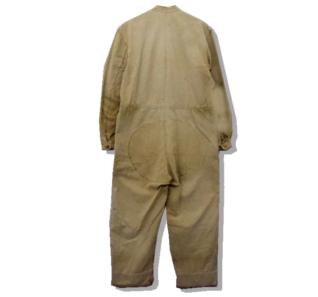 German Army Brown Twill Mechanic Jumpsuit Back