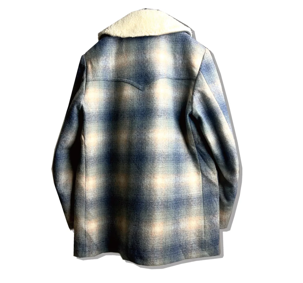 Pendleton Ombre plaid Wool Ranch Coat Back