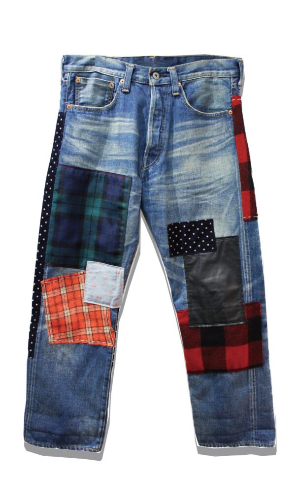 Patch Work Denim Pants Front