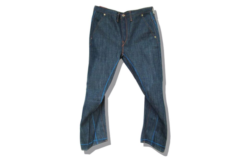 1584-1023 Levi's RED 1st Hipster Blue Print Denim Pants 2000S