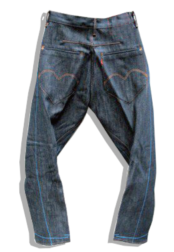 Levi's RED 1st Comfort Blue line Denim Pants 2000s Back