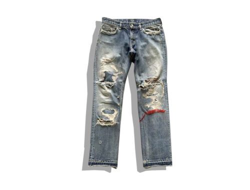 Undercover 68 Red Yarn Denim Pants 2009 AW Front