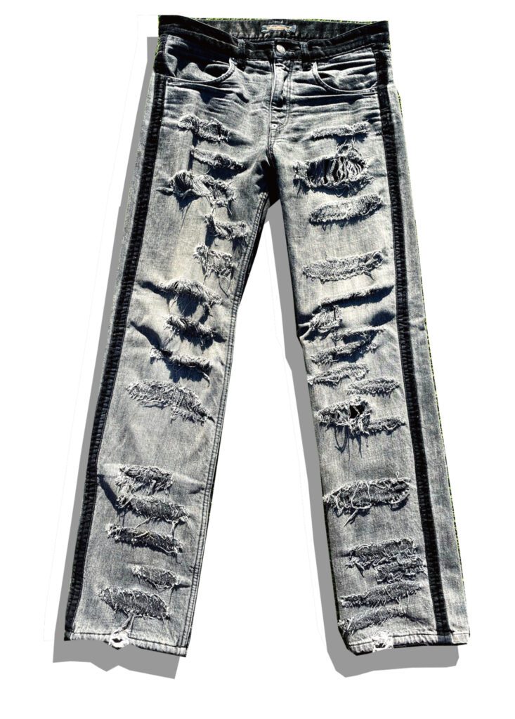 Undercover Velour Crash Denim Pants Front