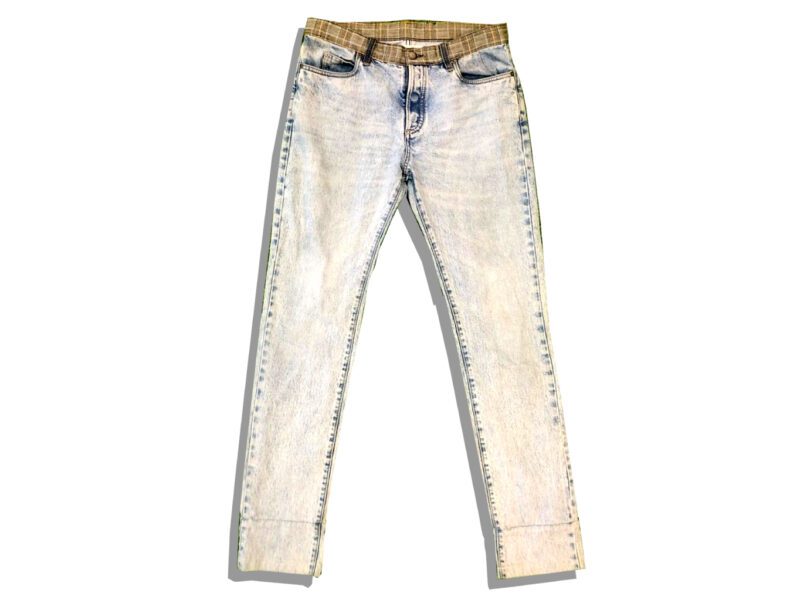 Maison Martin Margiela Blue Two tone Denim Pants Artisanal 2004 reedition Front