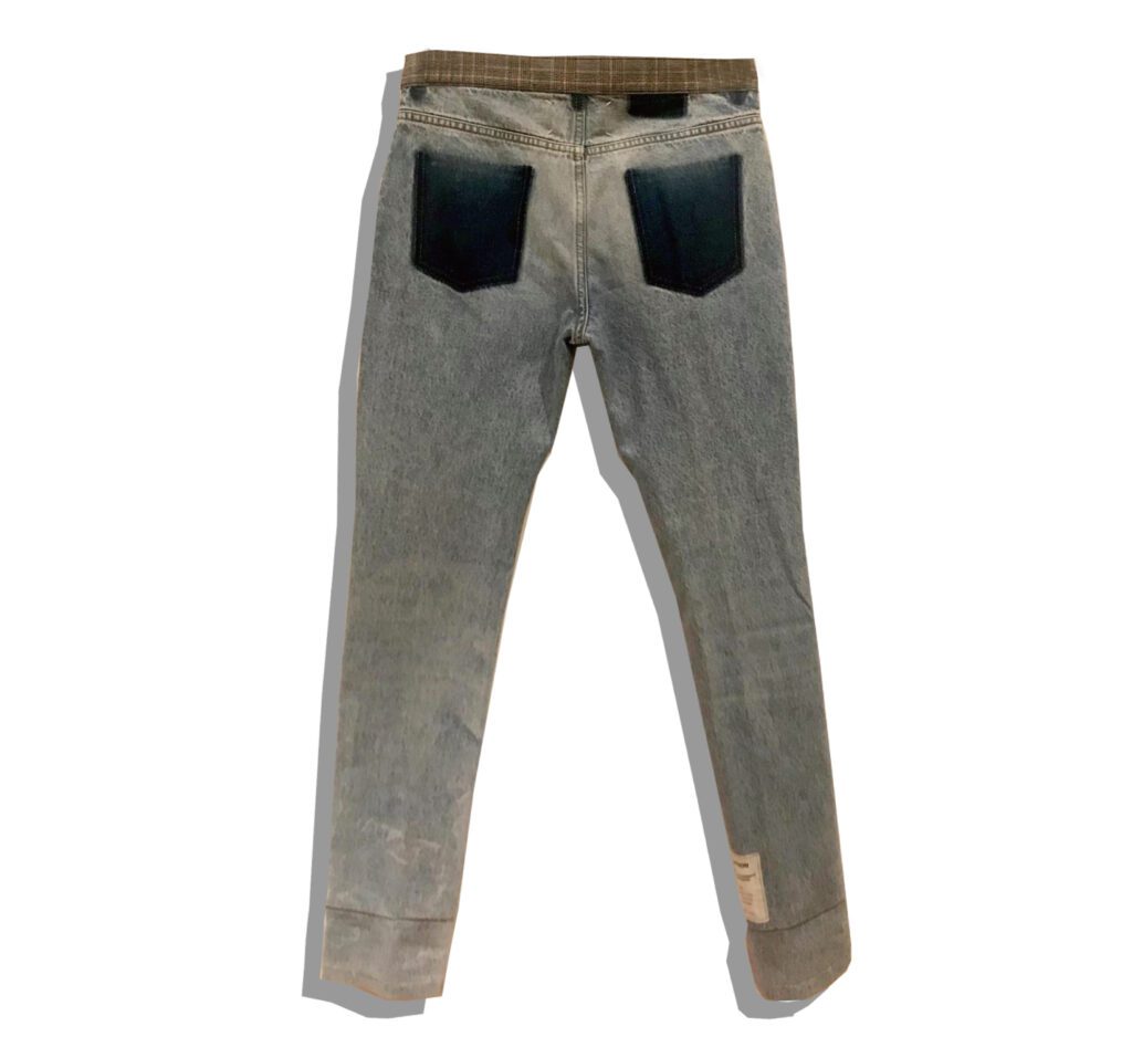 Maison Martin Margiela Blue Two tone Denim Pants Artisanal 2004 reedition Back