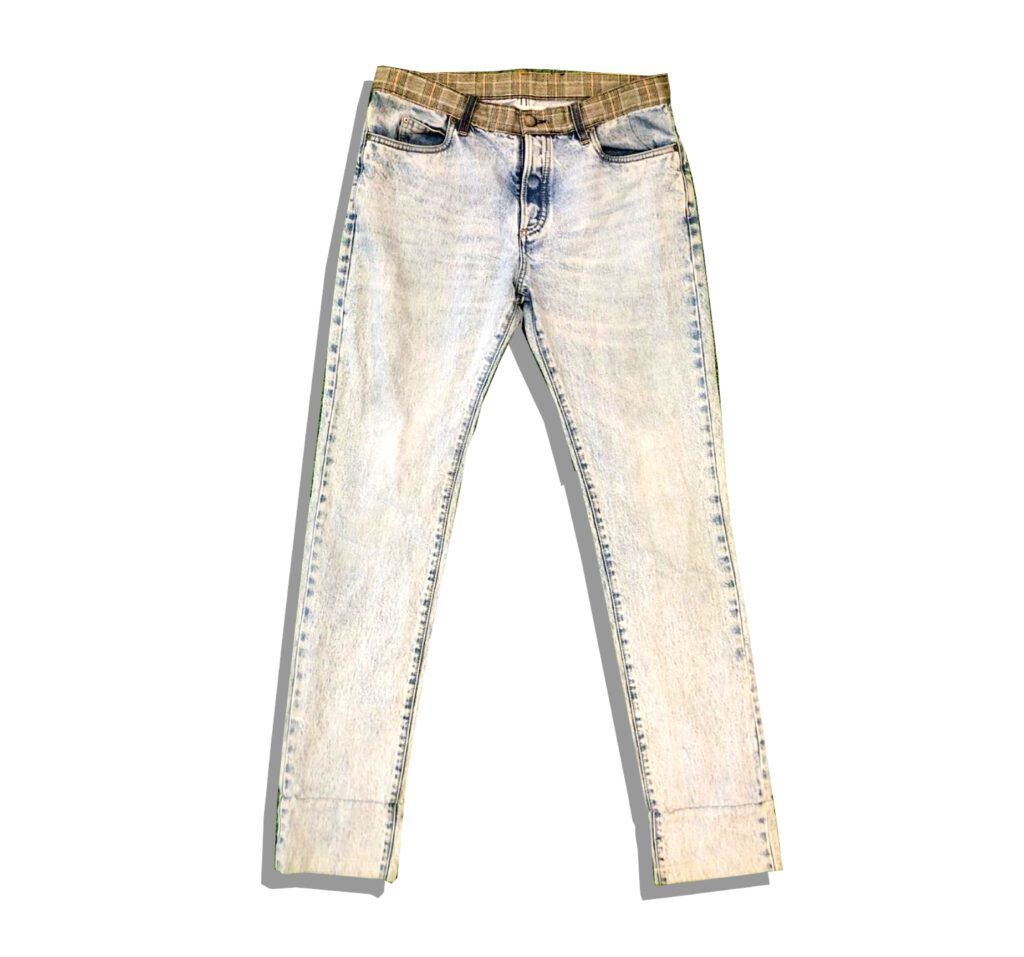 Maison Martin Margiela Blue Two tone Denim Pants Artisanal 2004 reedition Front