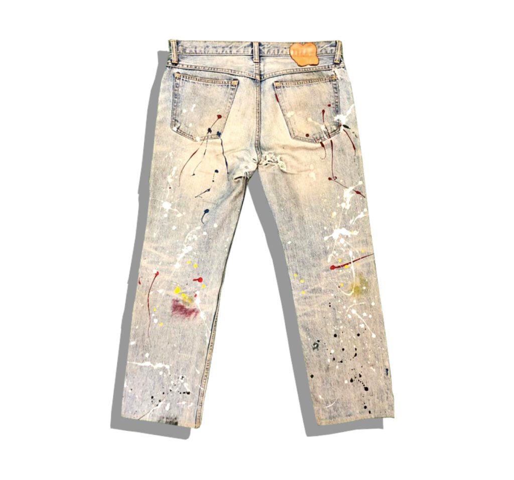 Number (N)ine Paint Splatter Denim Pants 2006 Spring Summer Back