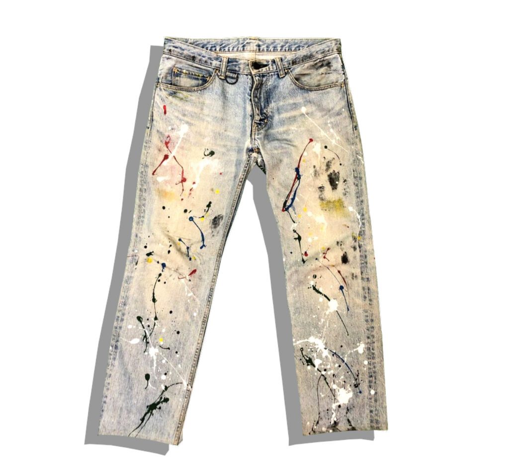 Number (N)ine Paint Splatter Denim Pants 2006 Spring Summer Front