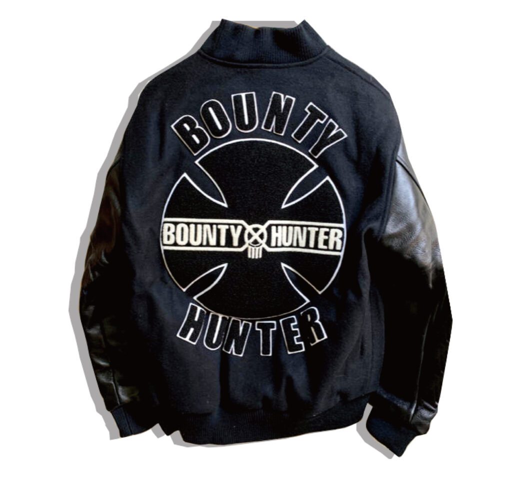 Bounty Hunter Ailen Skull Stadium Jacket Back