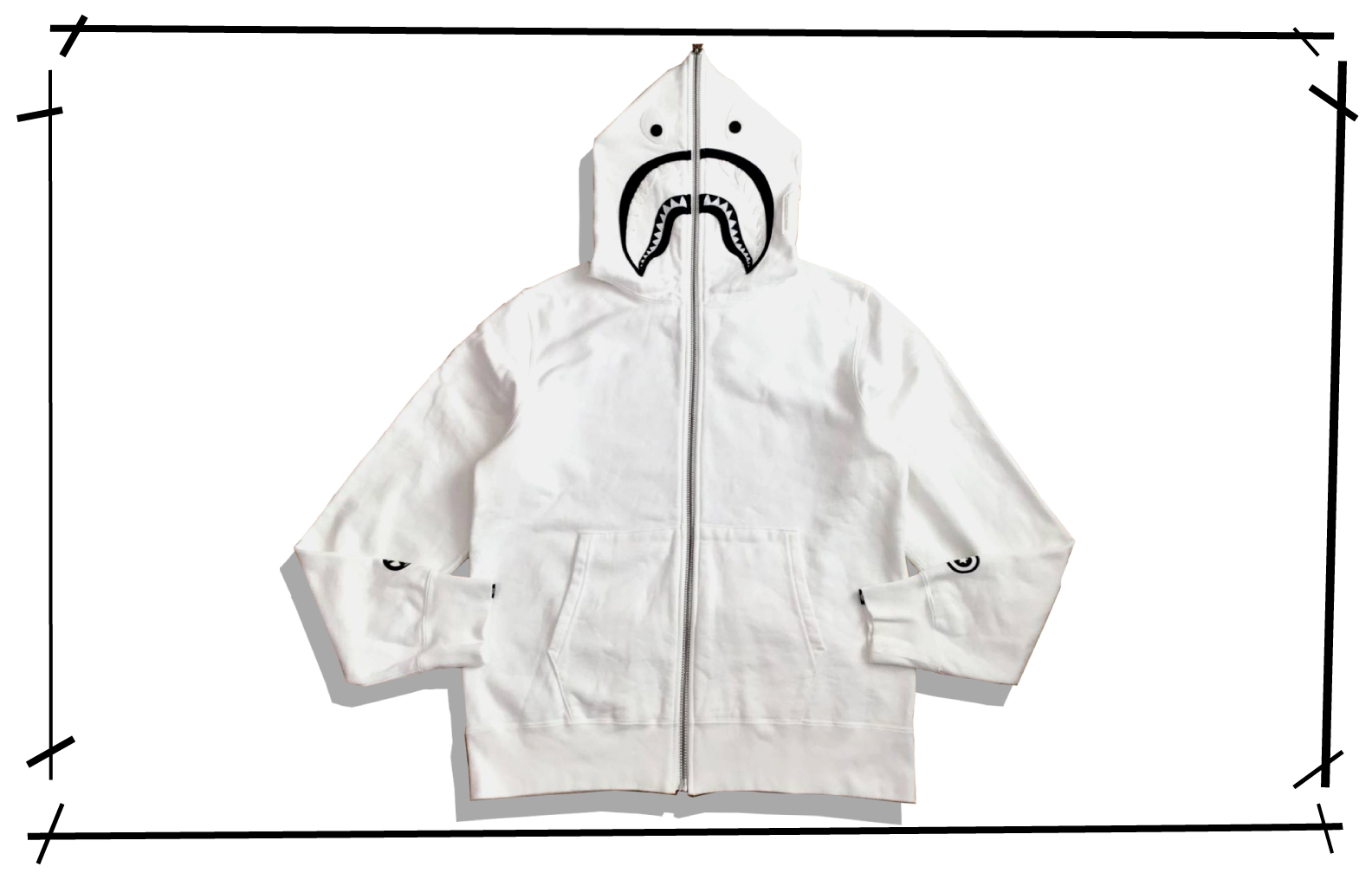 Bountyhunter x Bape White Shark Hoodie Zipup