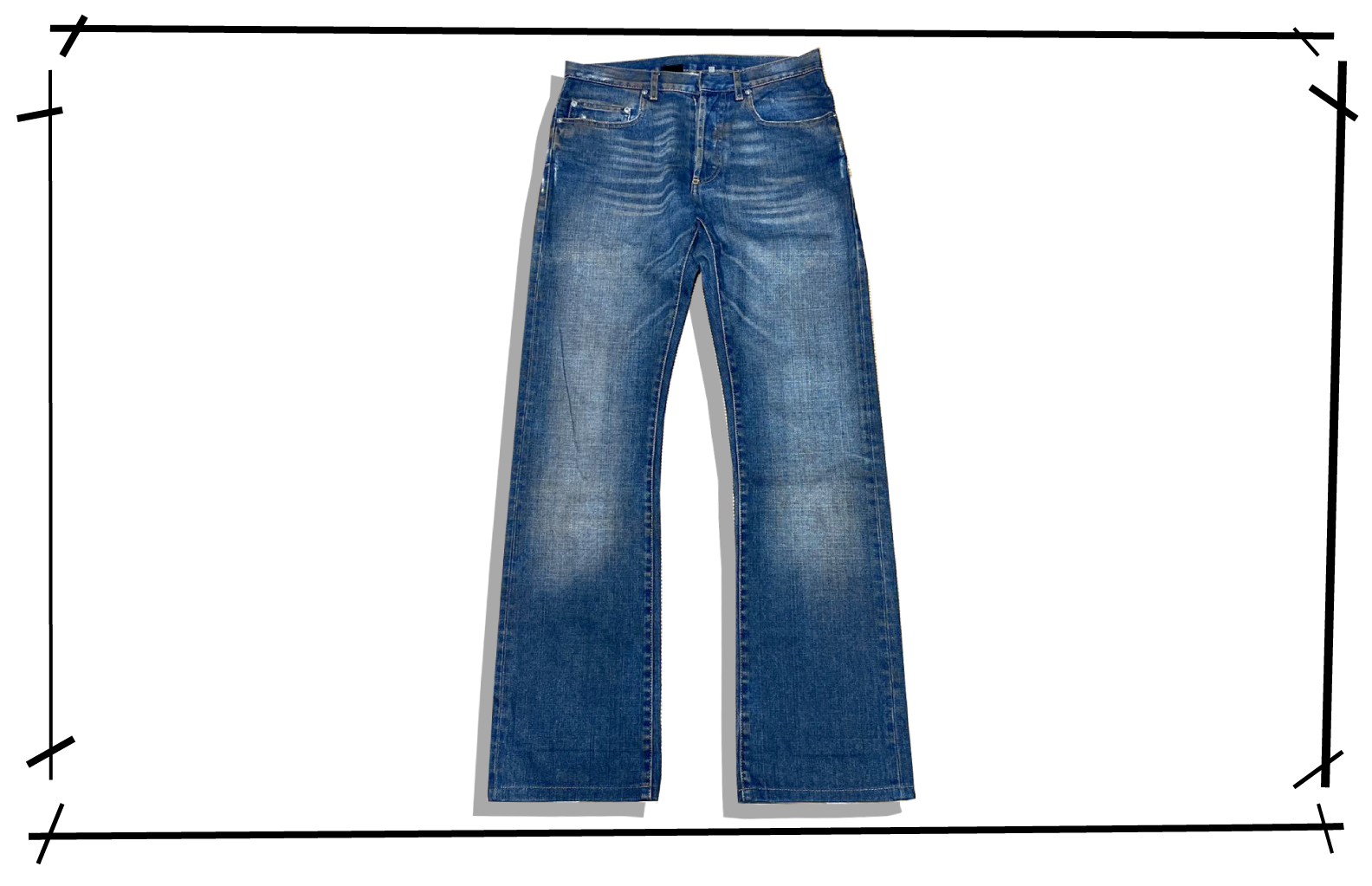 dior homme red rust Denim Pants 2005AW Beck