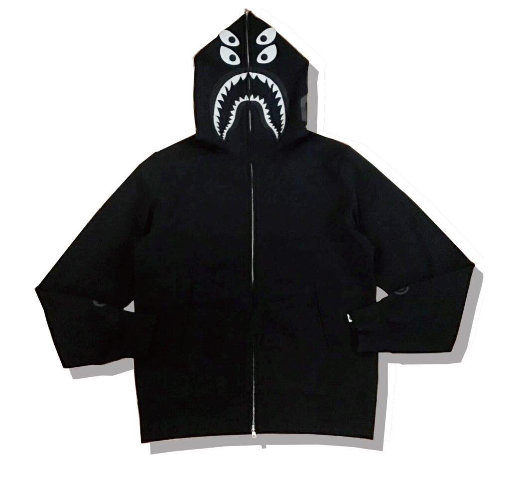 Bountyhunter x Bape Black MaD Shark Hoodie Zipup Front