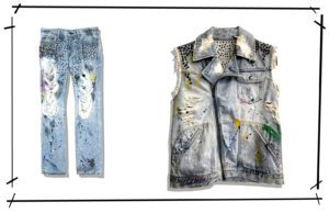 NUMBER NINE painted damage stud Denim Series 2006SS WELCOME TO THE SHADOW