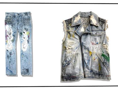 NUMBER NINE painted damage stud Denim Series 2006SS WELCOME TO THE SHADOW