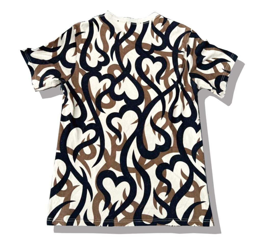 number nine heart tribal Tshirt 2004 Autumn Winter Give Peace A Chance Back