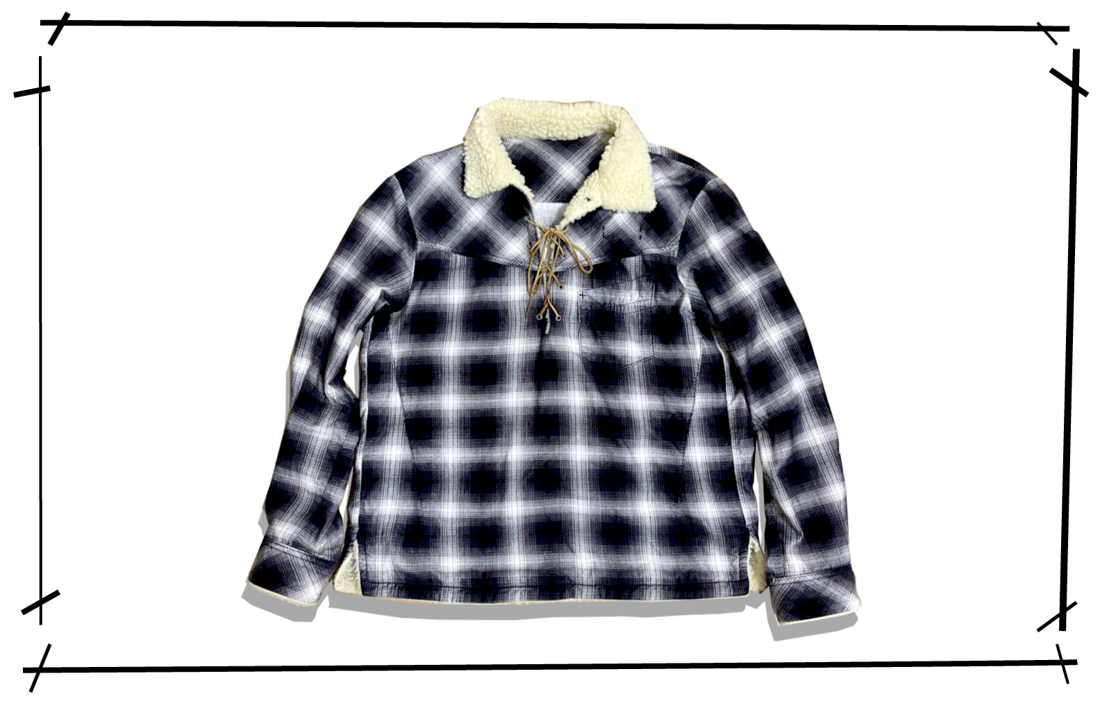 NUMBER (N)INE Boa pullover check Shirt 2009AW A CLOSED FEELING