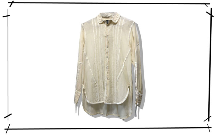 NUMBER (N)INE Silk Shirt Beige A CLOSED FEELING Front