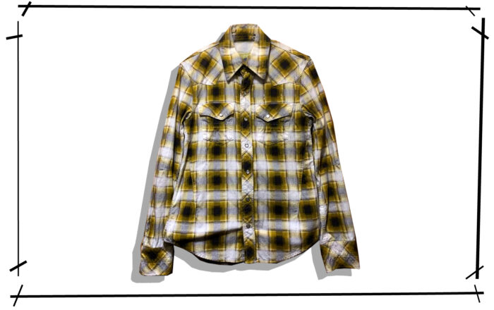 NUMBER (N)INE Yellow Check Shirt 2009AW A CLOSED FEELING Front