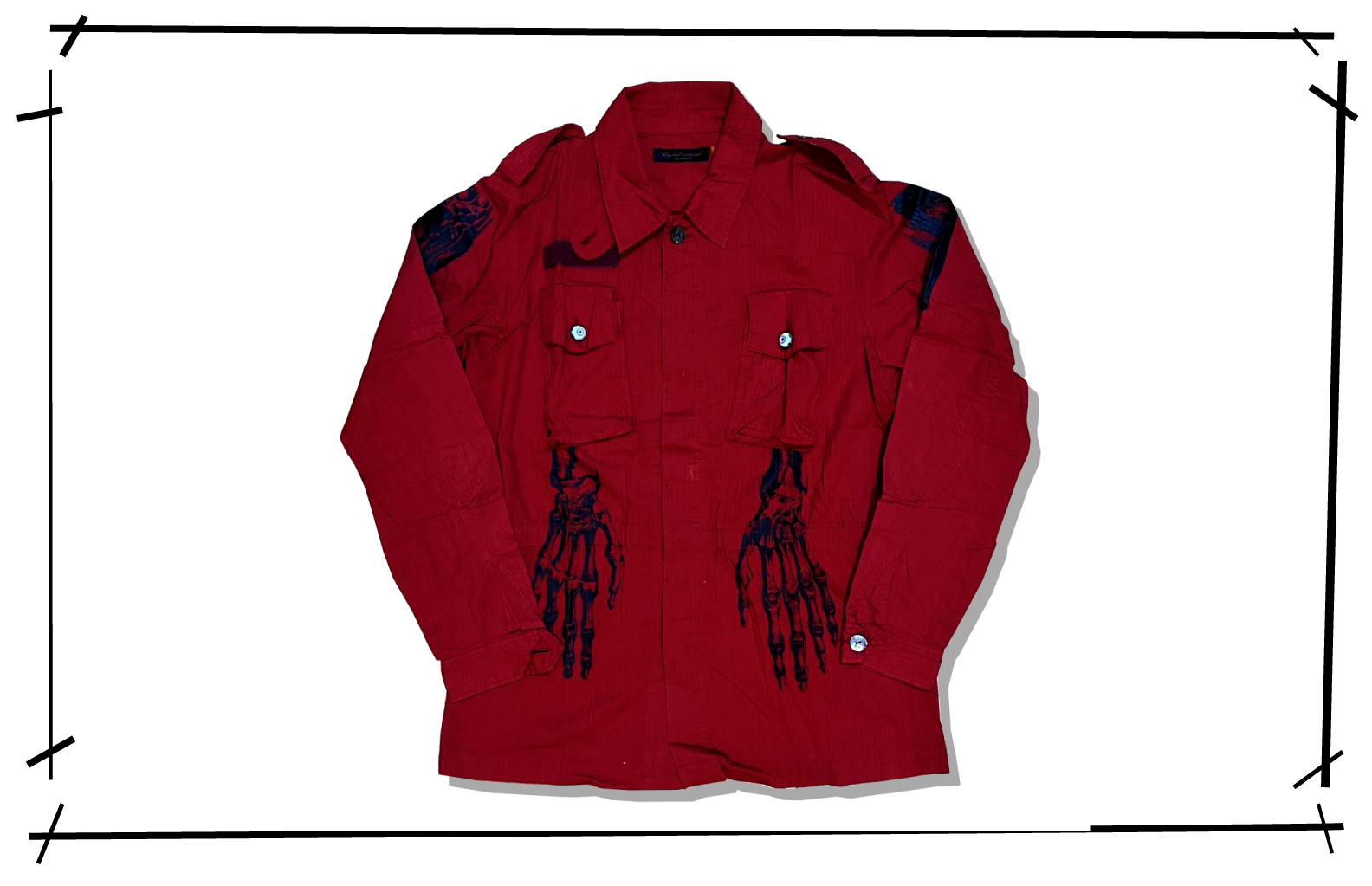 UNDERCOVER Military Shirt artificial eye decoration 2004AW But beauriful