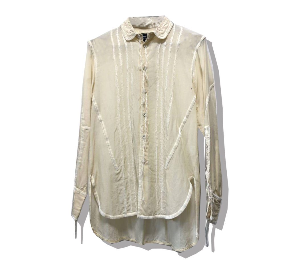 NUMBER (N)INE Silk Shirt Beige A CLOSED FEELING Front
