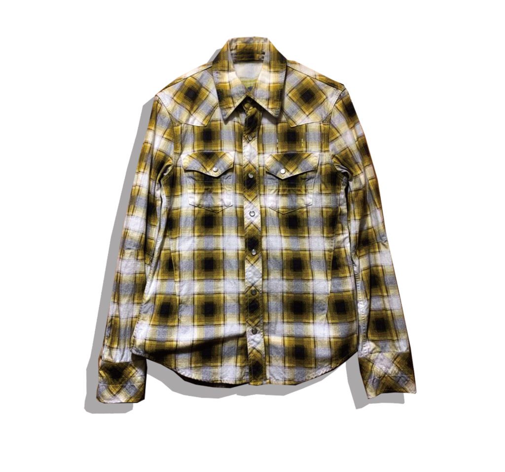 NUMBER (N)INE Yellow Check Shirt 2009AW A CLOSED FEELING Front