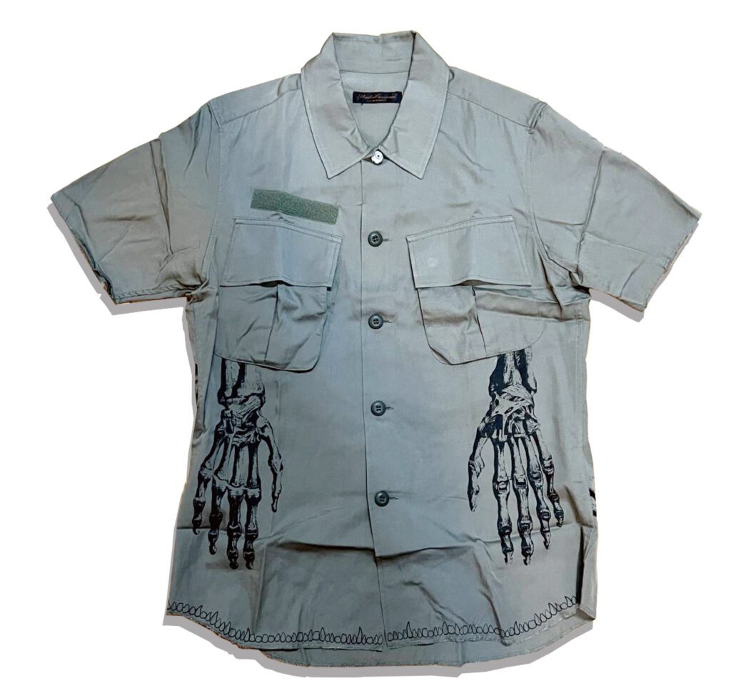 UNDERCOVER Military Shirt artificial eye decoration Grey 2004AW But beautiful Front