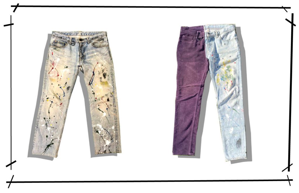 Number Nine Paint Splatter Denim Pants 2006SS Series