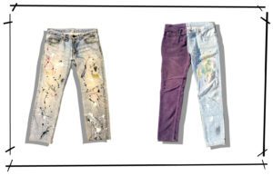 Number Nine Paint Splatter Denim Pants 2006SS Series