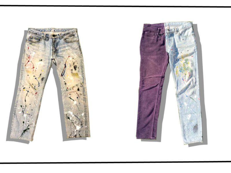 Number Nine Paint Splatter Denim Pants 2006SS Series