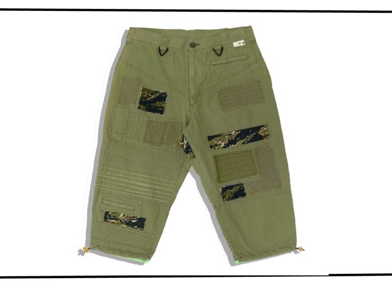 1584-1023 UNDERCOVER 2001SS CROPPED ARMY-PANTS (NUHAS-0200) Front