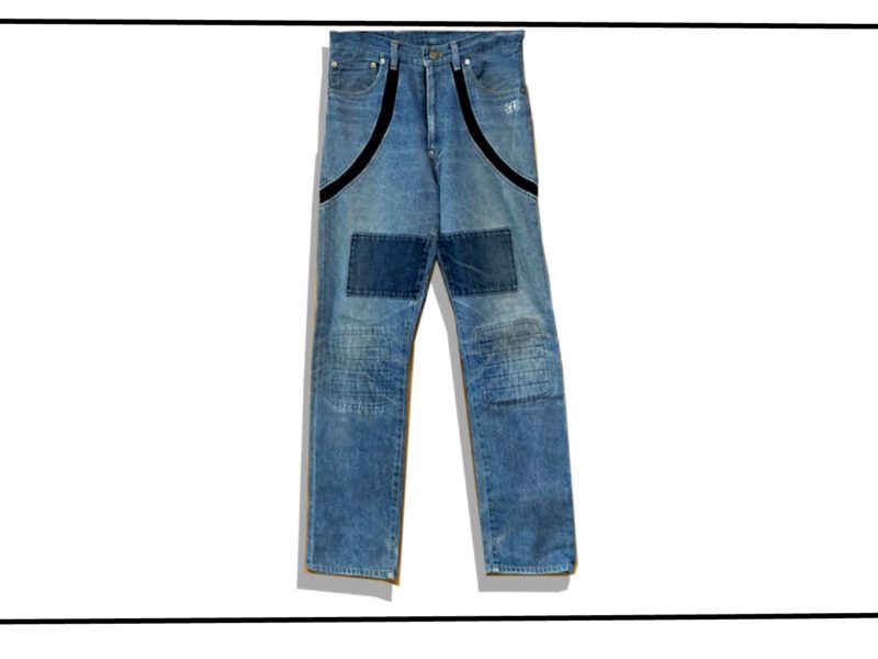 UNDERCOVER suspender denim pants 2001 Spring Summer Front