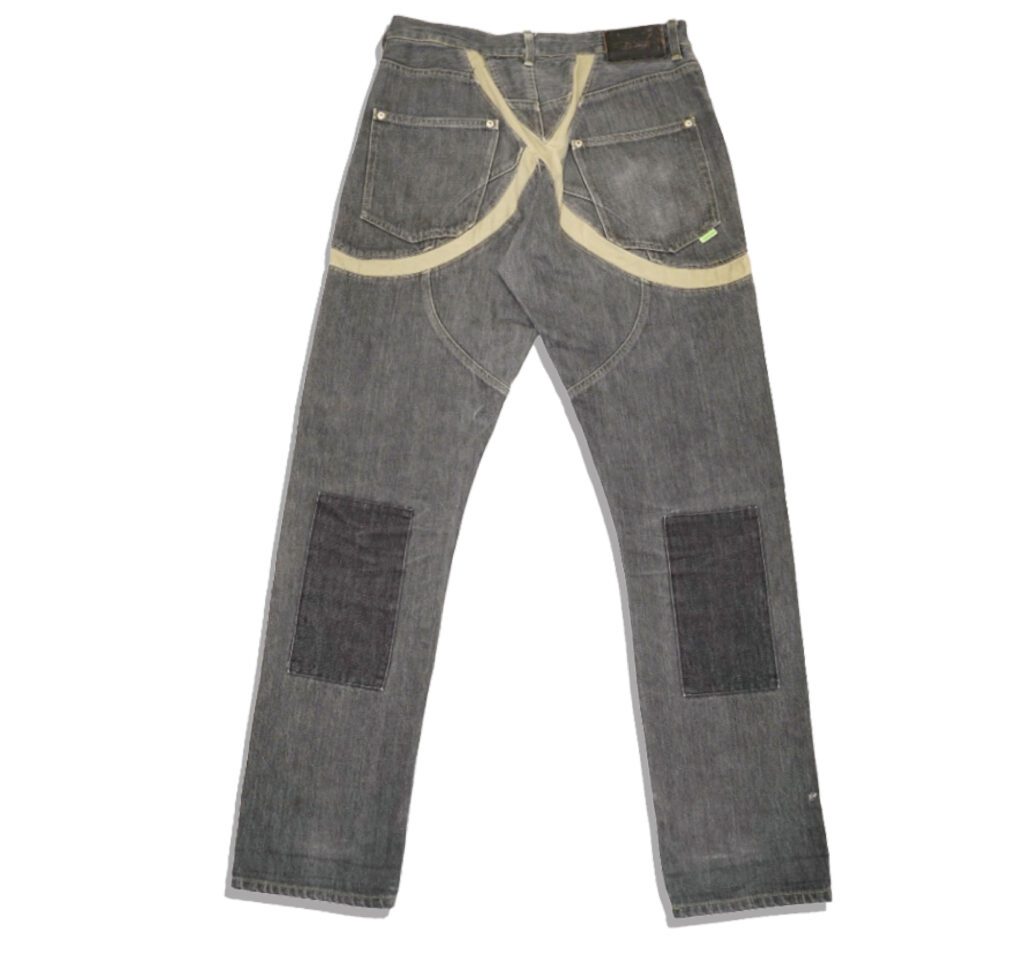 UNDERCOVER suspender Black denim pants 2001 Spring Summer Back