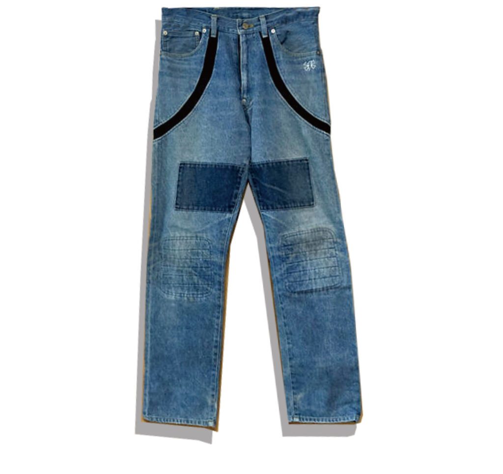 UNDERCOVER suspender denim pants 2001 Spring Summer Front