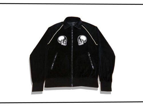 NUMBER (N)INE Skull wappen velour jersey jacket 2004SS dream Front