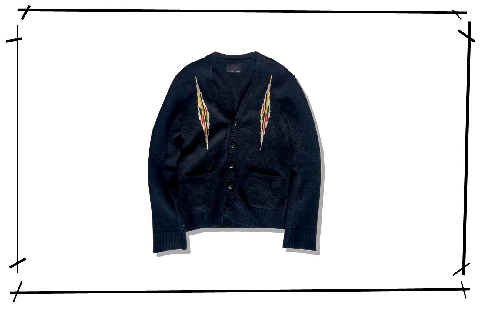 Number(N)ine ortegas chimayo Knit Black 2002AW NOW HERE MAN Front