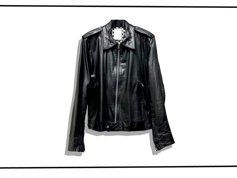 Number(N)ine leather Rider Jacket Check Black 2000SS