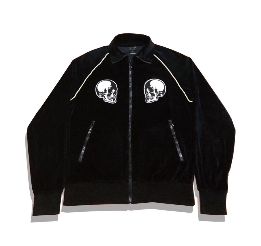 NUMBER (N)INE Skull wappen velour jersey jacket 2004SS dream Front