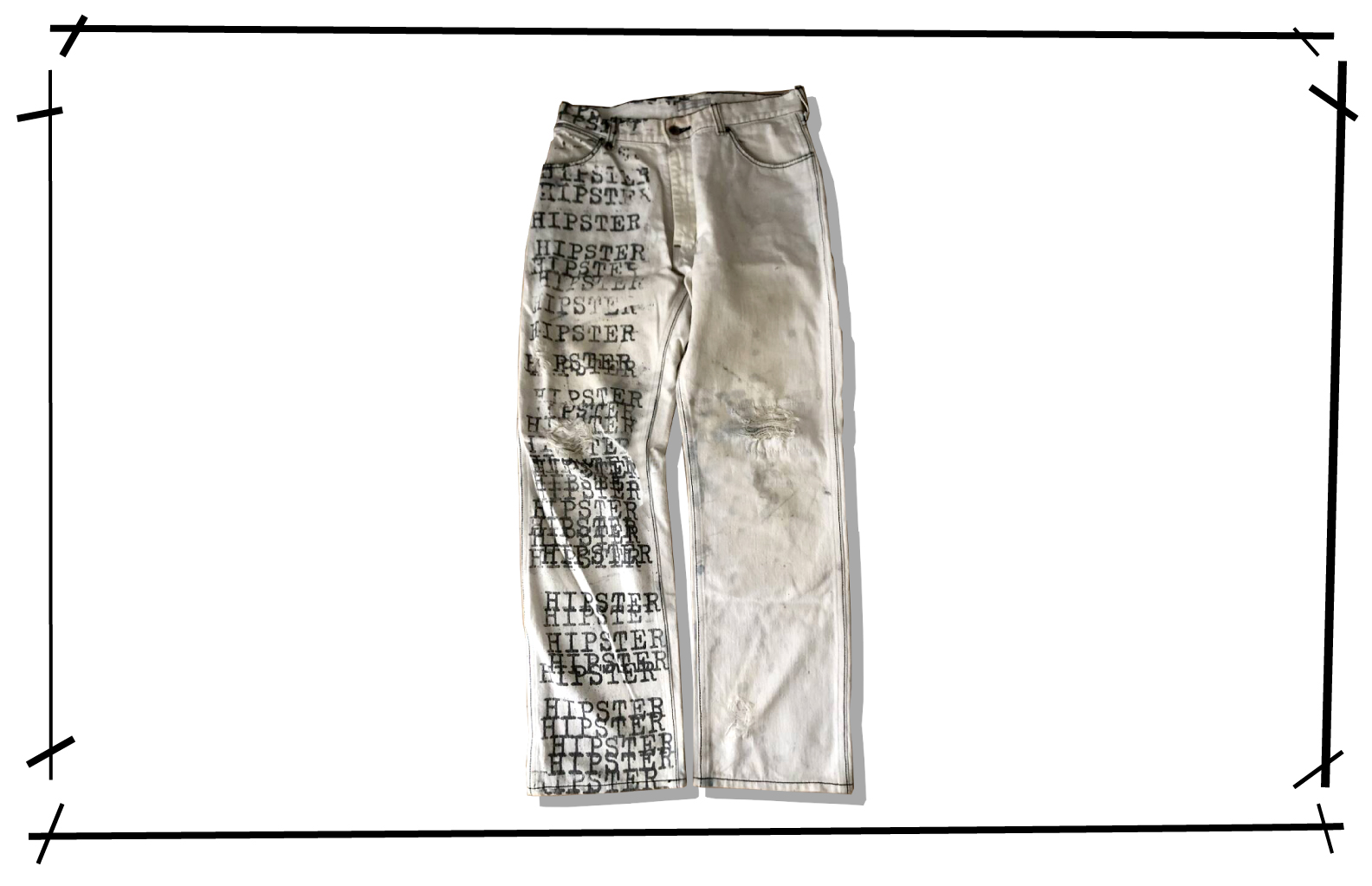 Number(N)ine Craftsmanship HIP STER White Damage denim pants 2002ss The Modern Age