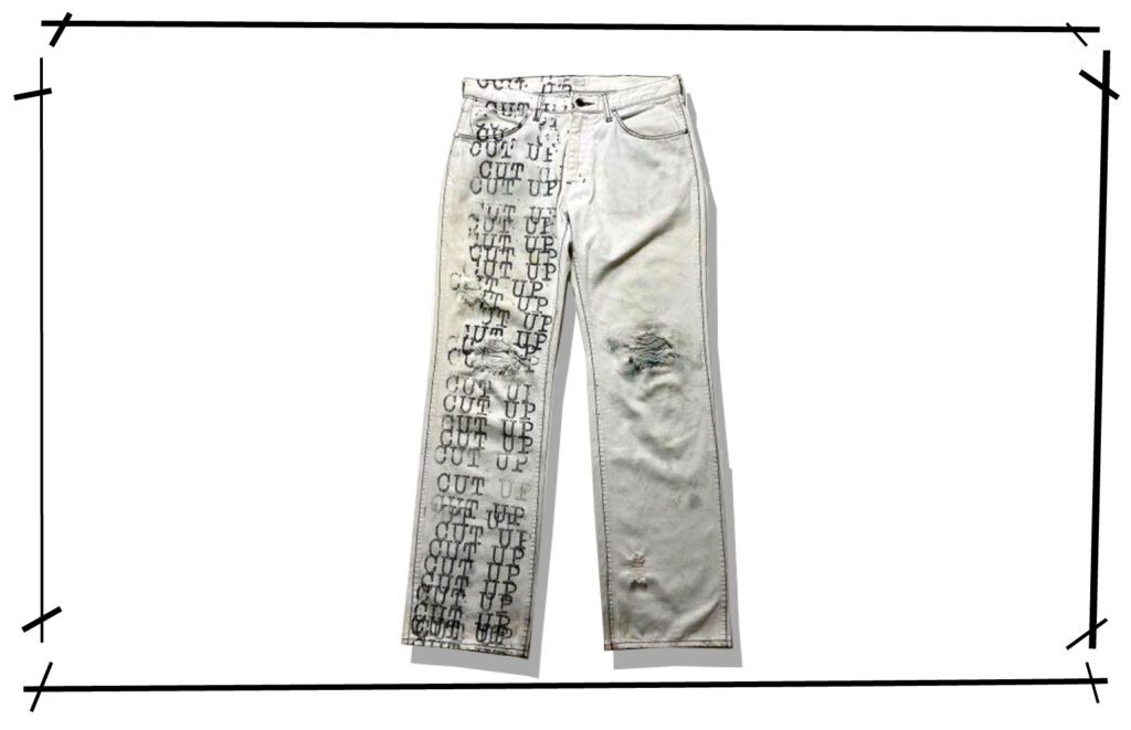 Number(N)ine Cut Up White Damge denim Pants 2002ss The Modern Age