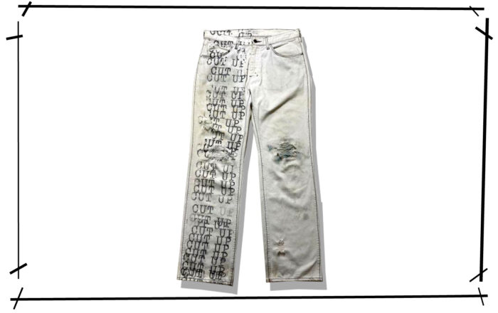 Number(N)ine Cut Up White Damge denim Pants 2002ss The Modern Age