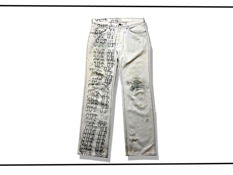 Number(N)ine Cut Up White Damge denim Pants 2002ss The Modern Age