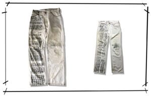 Number(N)ine White Damage denim pants Series 2002ss The Modern Age