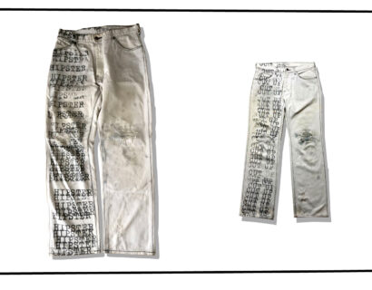 Number(N)ine White Damage denim pants Series 2002ss The Modern Age