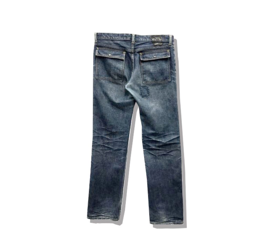 Number (N)ine Damage Rigid Denim Bush Pants 2005SS Back