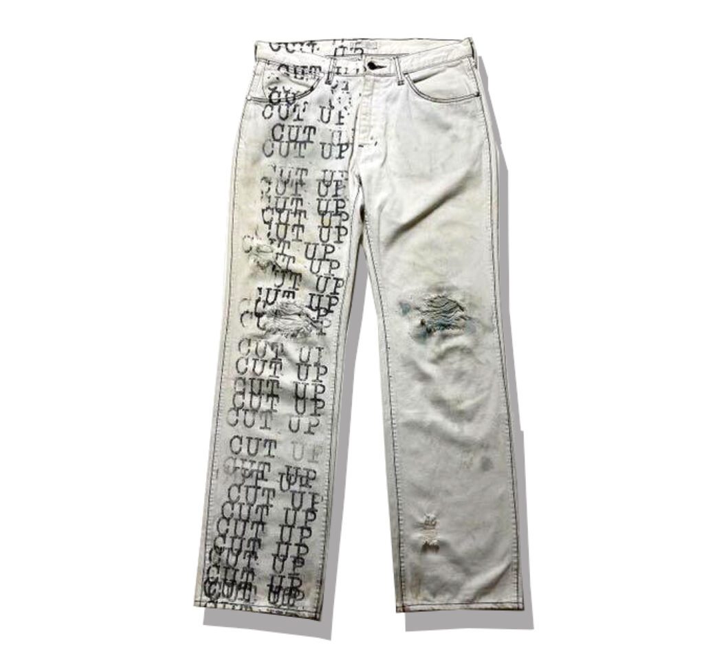 Number(N)ine Cut Up White Damge denim Pants 2002ss The Modern Age Front