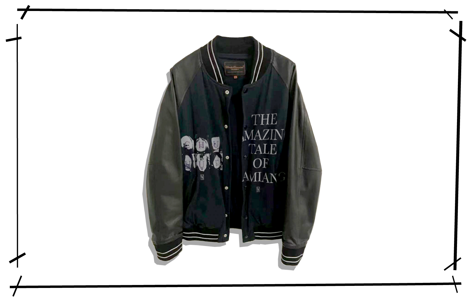 undercover Black Leather Stadium Jacket 2006SS T